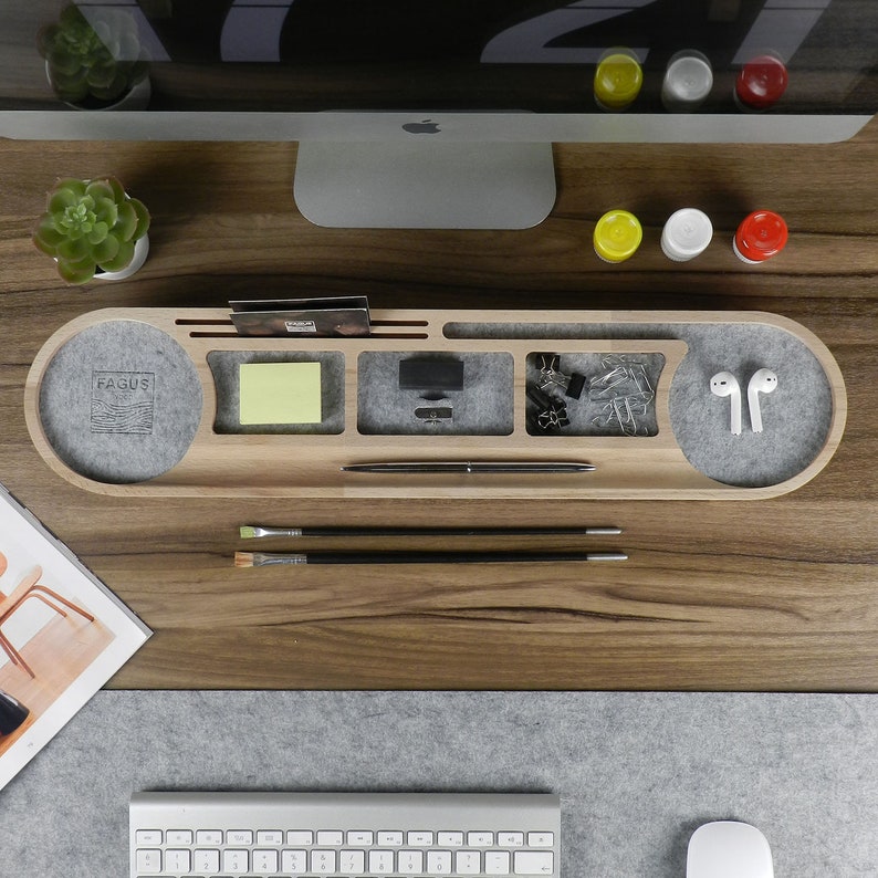 Wood Desk Organizer Office Desk Accessories Personalized Etsy Australia