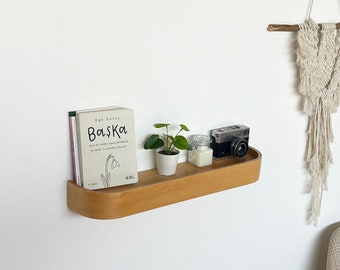 Wooden Natural Solid Wall Shelf (Oak)