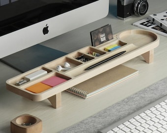 desk organizer / pencil case / phone stand /  business card holder / wood desk organizer