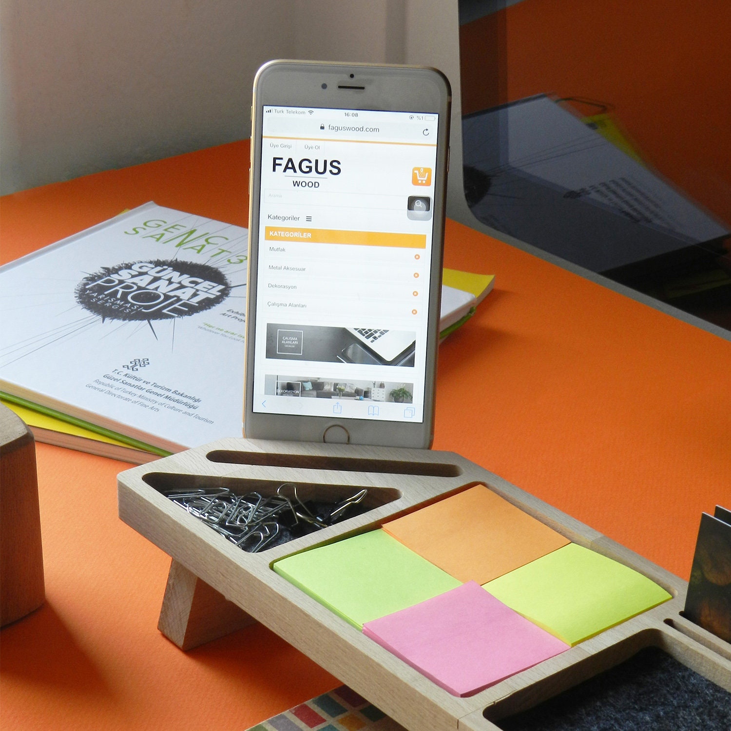 Office Desk accessory wooden table organizers workplace Etsy