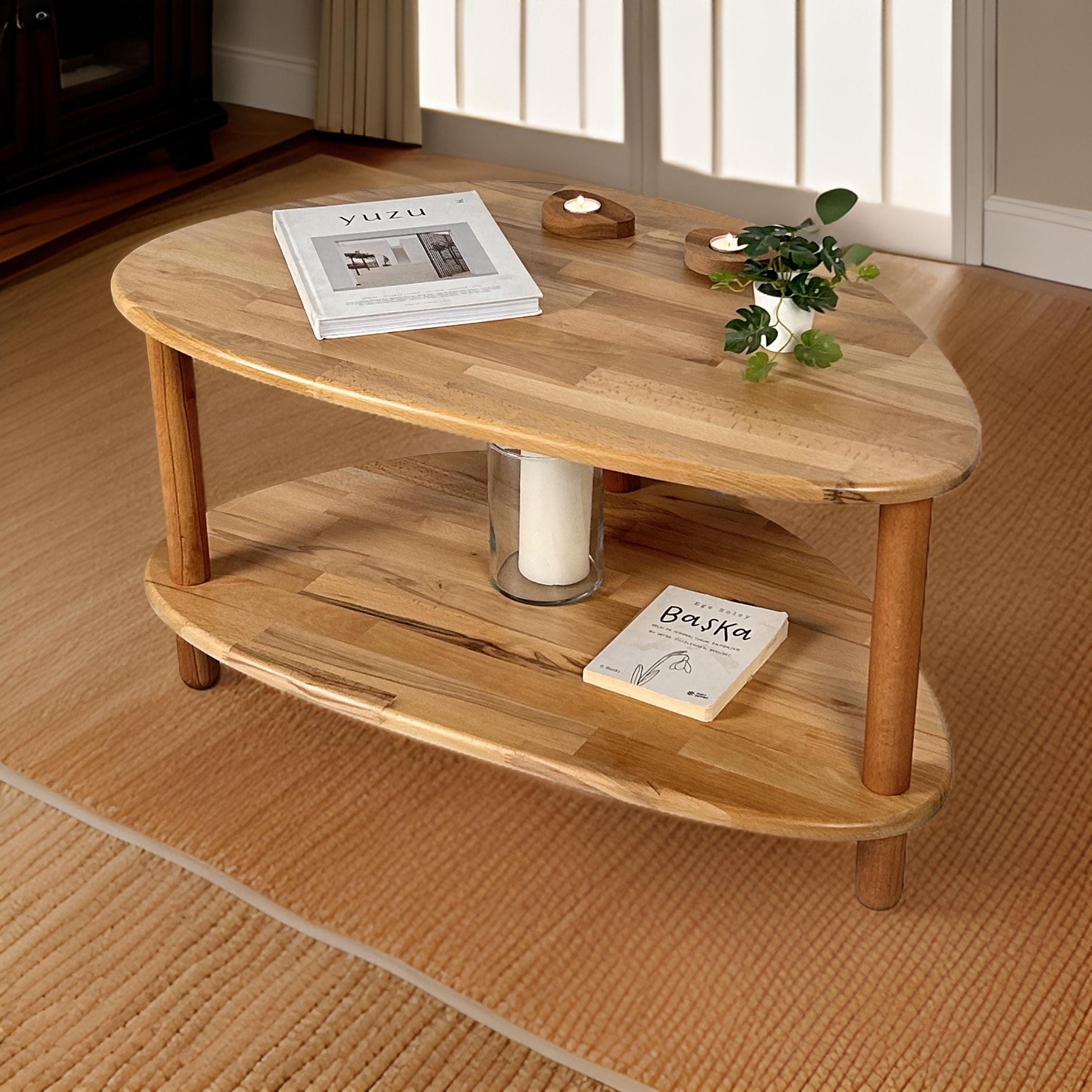 Soren Coffee Table - Solid Wood Two Shelf Modern Coffee Table