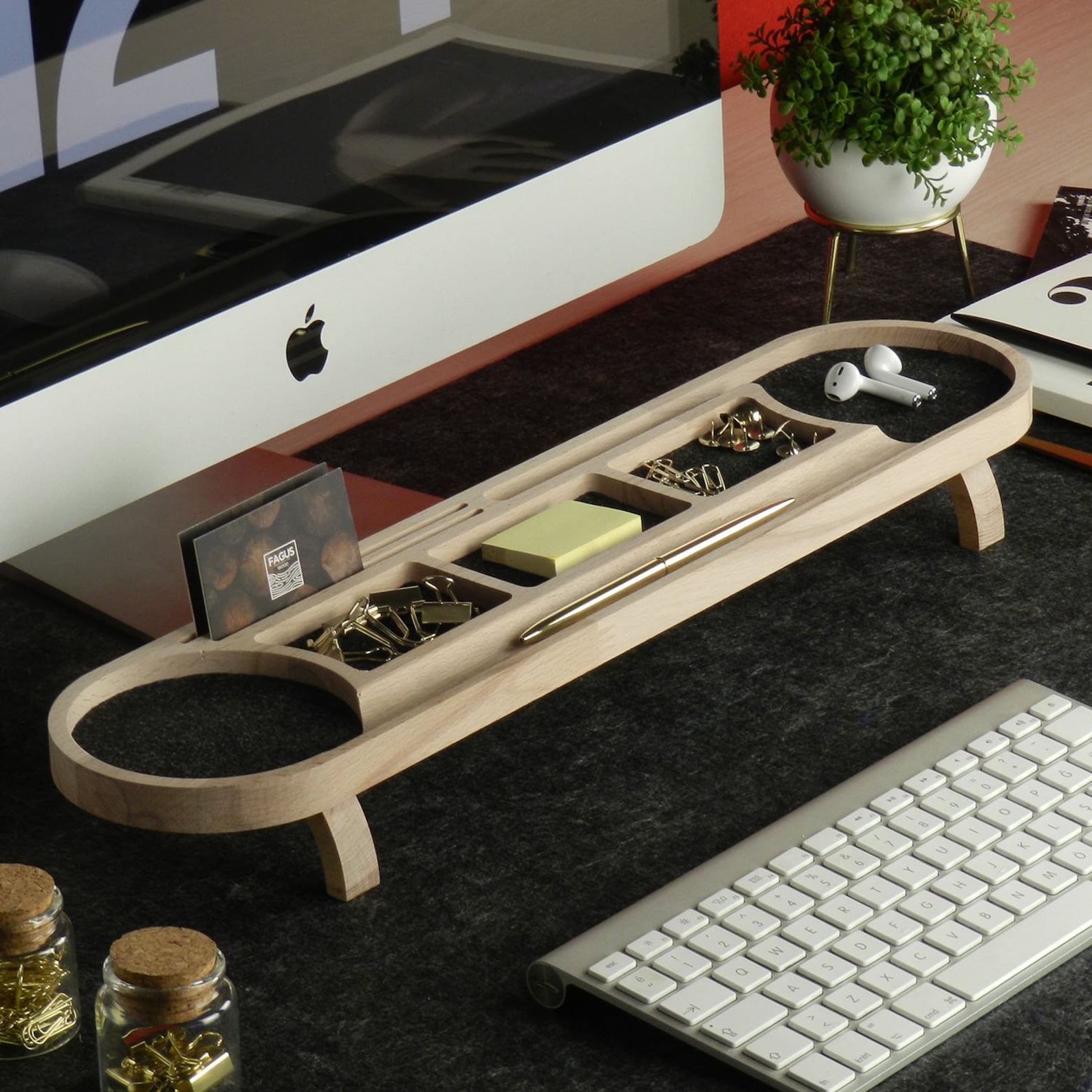 Wood Desk Organizer Office Desk Accessories Personalized Etsy Australia