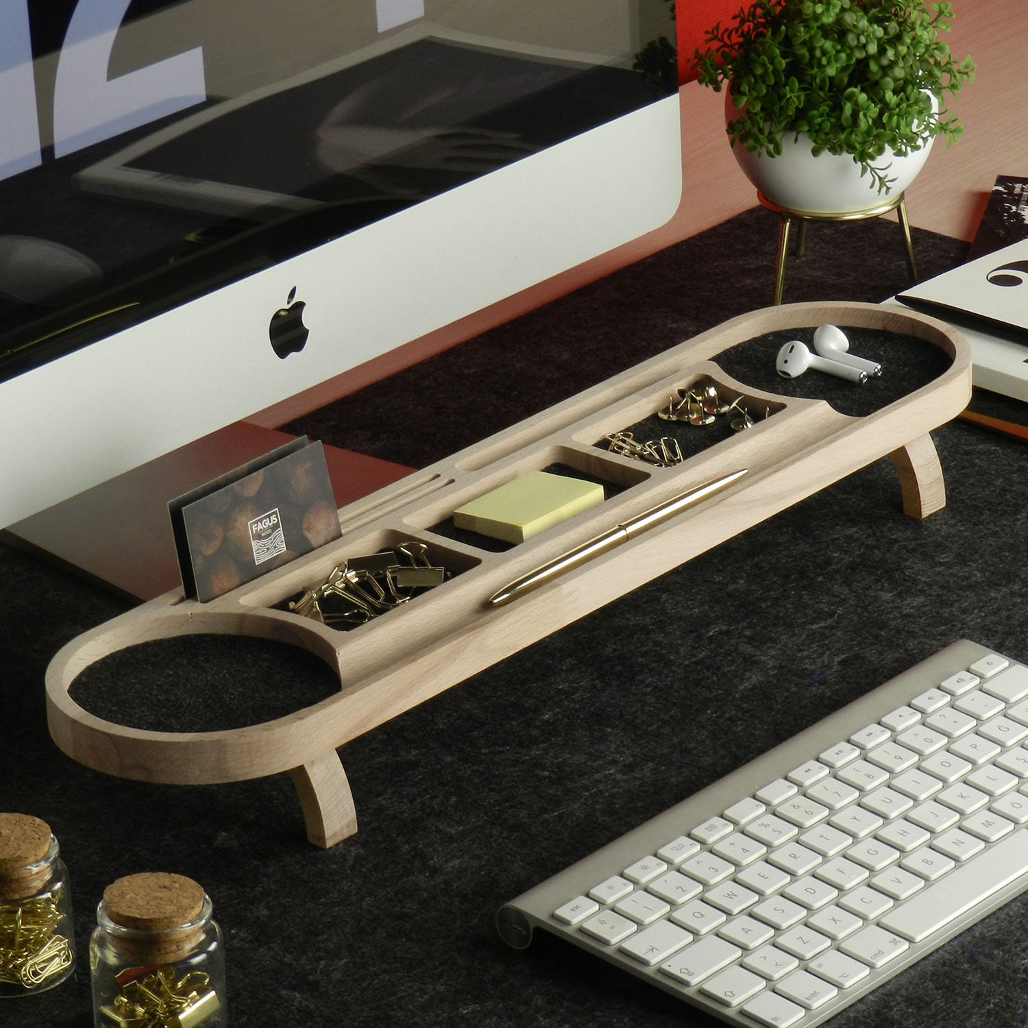 Wood Desk Organizer Office Desk Accessories Personalized -  Norway