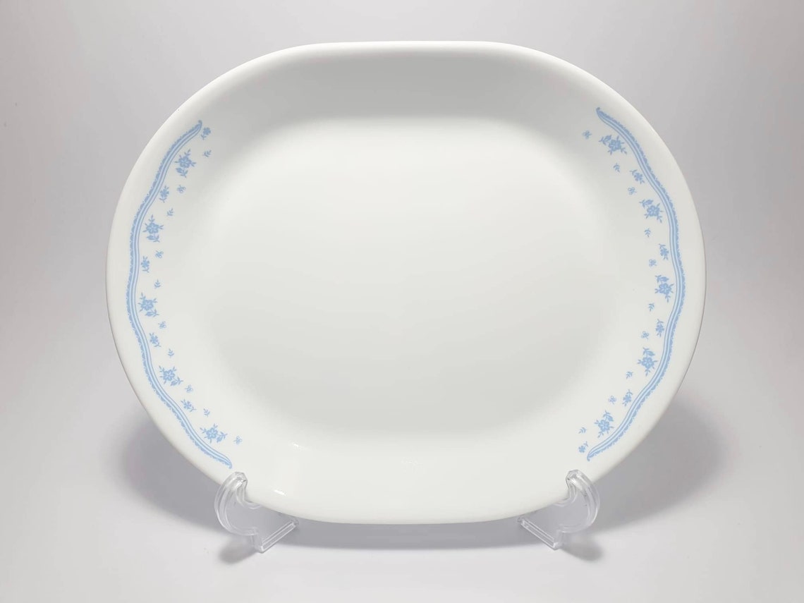 Corelle Morning Blue Serving Platter Vintage Corelle Etsy