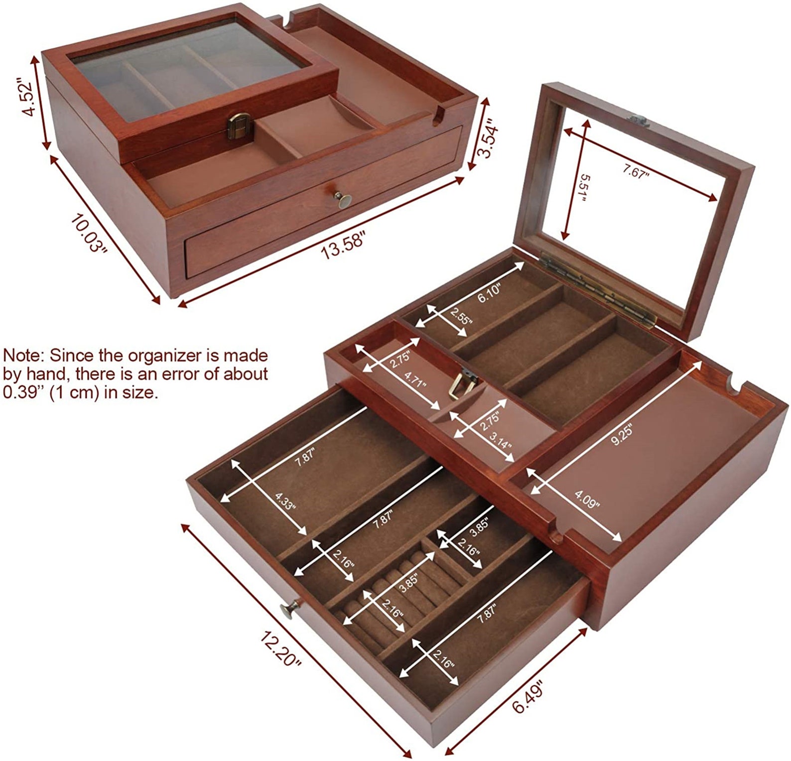 Homde Dresser Valet Organizer Wood Mens Storage Box with Large Etsy