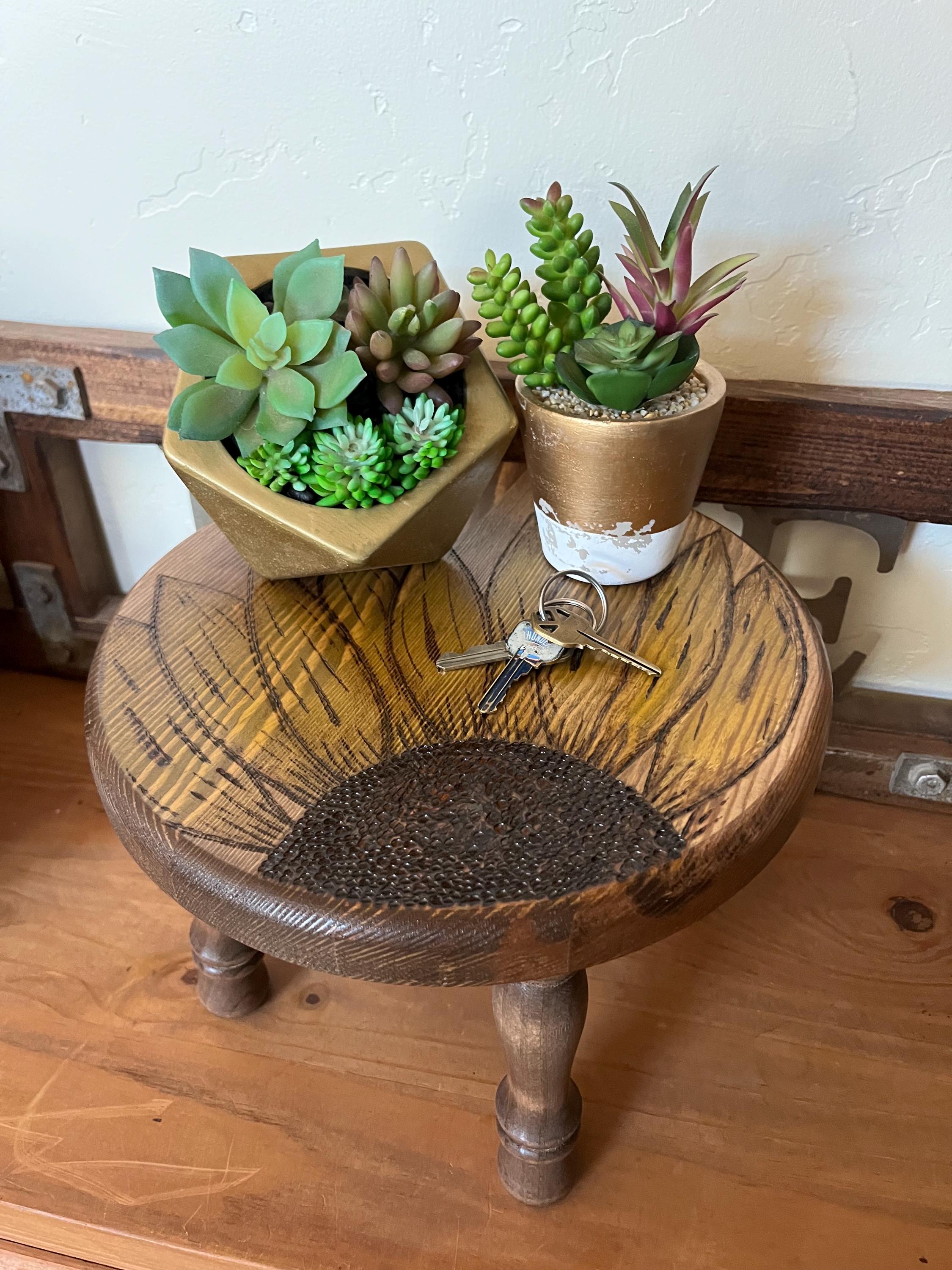 Pyrography Stool - Etsy