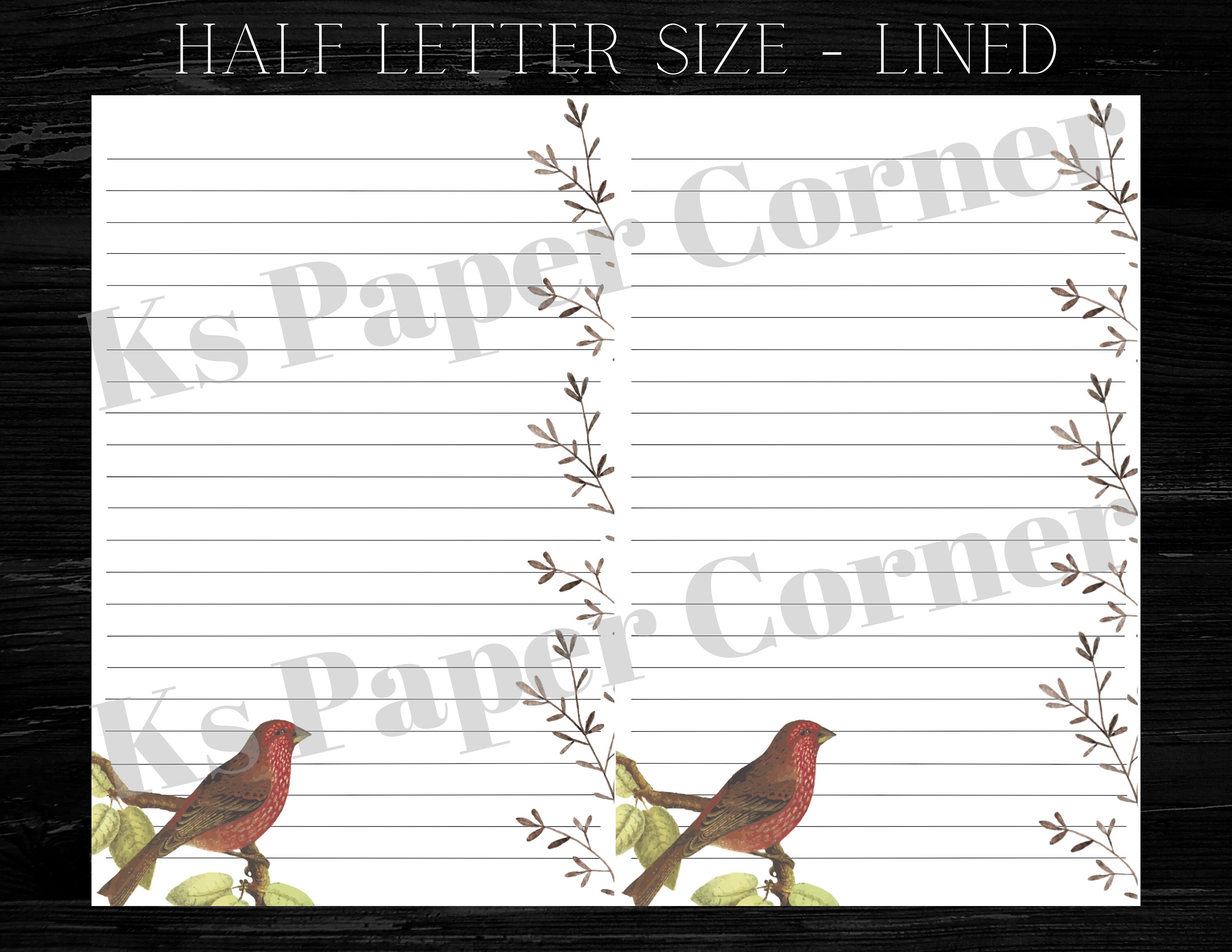 Bird & Twig DIGITAL Stationery / Stationery Paper / Letter Etsy