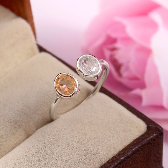 White pukhraj store ring design