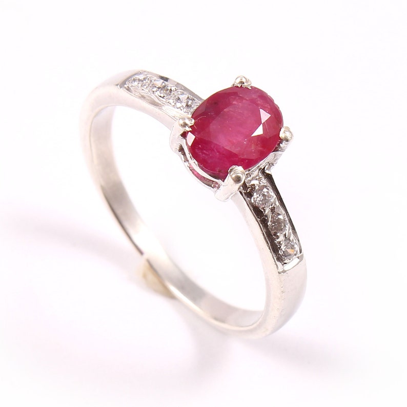 Natural buying Ruby Ring-Oval Cut Ruby-Engagement Ring-Genuine Ruby Ring-Good Quality Ruby Jewelr-July Birthstone-Stone jewelry-Elegant Design Ring