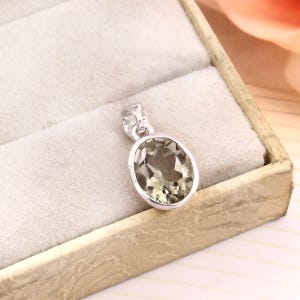 4ct Natural Green Amethyst Pendant-Oval Cut-Simple Amethyst Pendant-925 Sterling Silver-February Birthstone-Amethyst Pendant-Wedding Jewelry