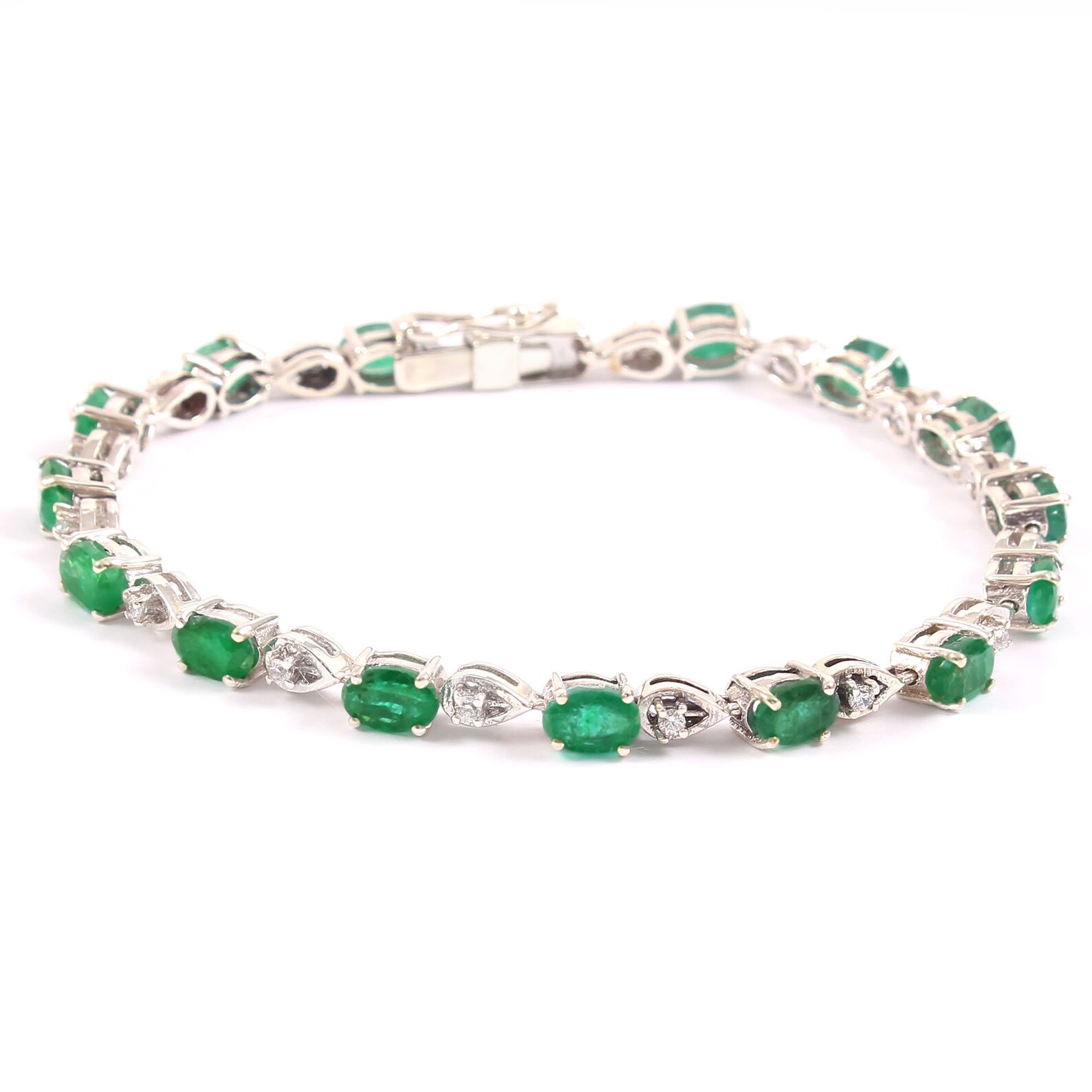 Natural Zambian Emerald Bracelet-oval Cut-925 Sterling Silver ...