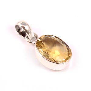 10ct Natural Citrine Pendant Necklace-Oval Cut Citrine -Citrine Jewelry-Elegant Design Citrine Necklace-November Birthstone Pendant