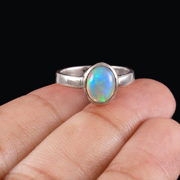 White Opal Ring - Etsy