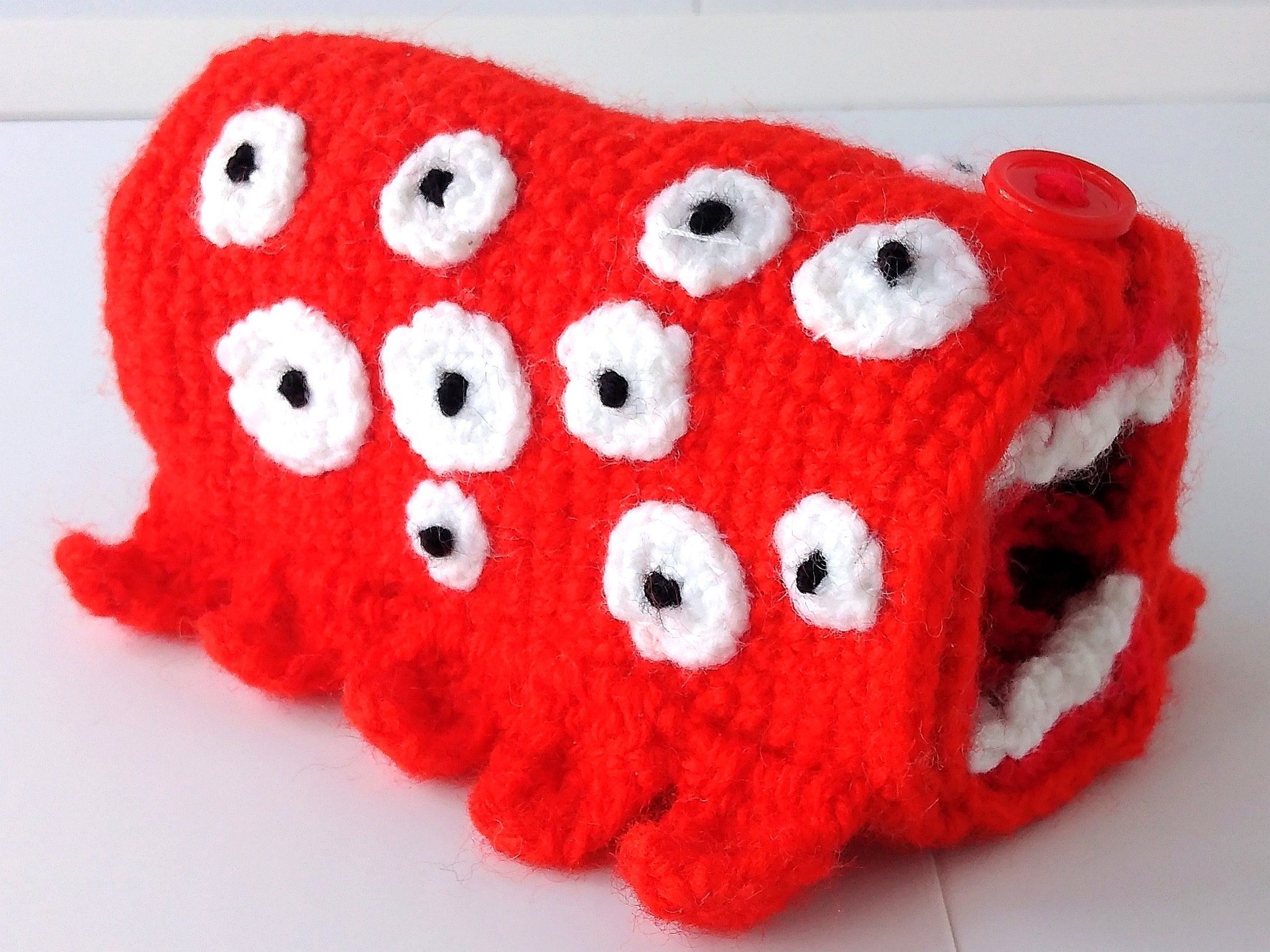 Train eater handmade toy.5 by 3 inches. Trevor Henderson. SCP. Etsy