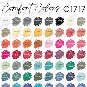 Comfort Colors C1717 Color Chart Swatches Comfort Colors Mockup