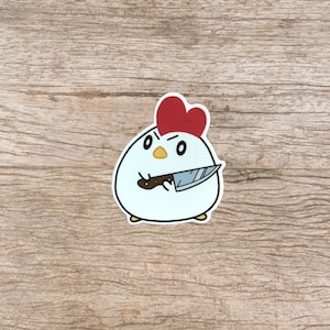 Chicken with a Knife Sticker