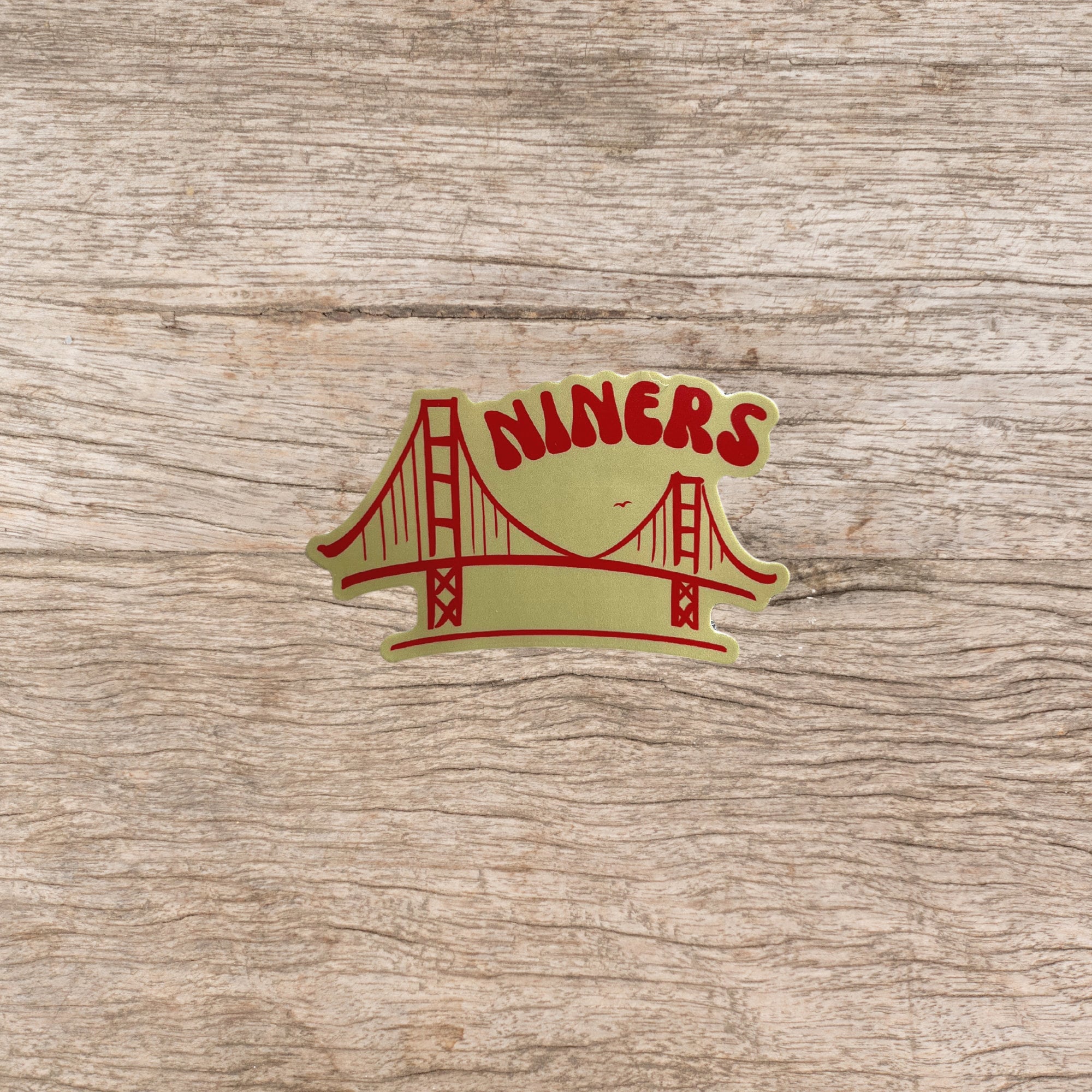 Niners Gold and Red San Francisco Golden Gate Bridge 49 Football Sports  Sticker 