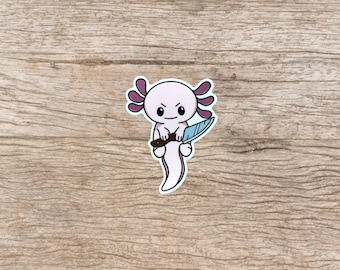 Axolotl with a Knife Sticker