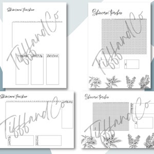 Skincare Tracker Digital PDF Download Bullet Journal Bujo Spread Printable Template
