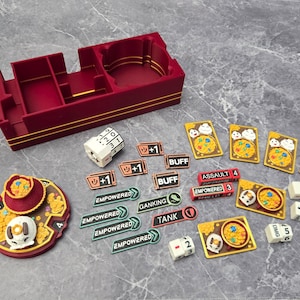 Riftbound TCG Poro Gold-tema Tracker, Guld, Polletter och Förvaringslåda
