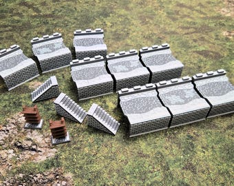 Zombicide White Death 3D Battlements, Stairways and Rope Ladder - Fully Colored