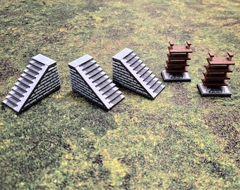 Zombicide White Death 3D Stairways and Rope Ladder - Fully Colored
