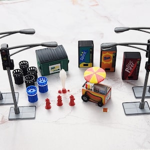 Miniature Urban Street Set 2 for 28mm to 32mm Scale Terrain Zombicide and Skirmish Game Decor