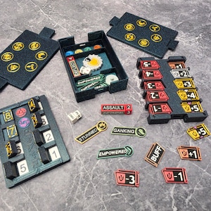 Riftbound TCG Point Tracking Switchboard with Tokens and Boxes.