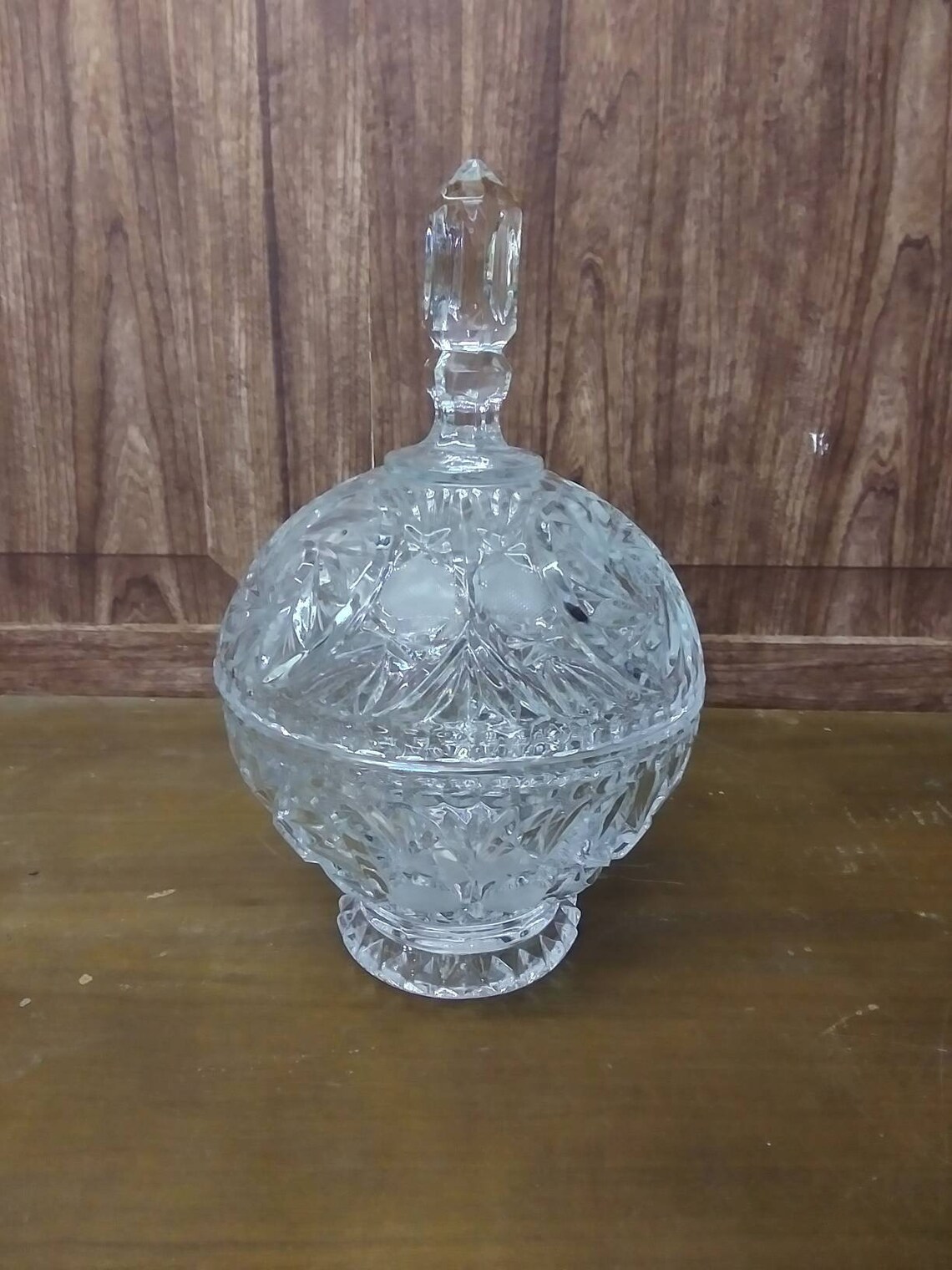 Crystal Lead Vintage Covered Candy Dish Etsy
