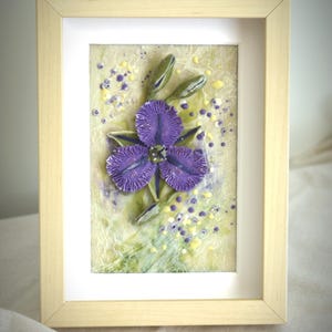 Fringed Violet Original Encaustic
