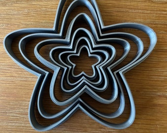 Star Cookie Cutters set, Rounded Stars, Set of 6 cookie cutters, Fondant Polymer Cookie Icing Crafts Clay