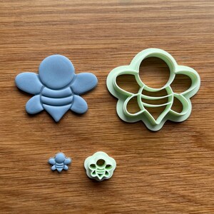 Bee Polymer Clay or Cookie Cutter: Cute Bumble Bee for polymer clay, fondant, cupcakes, cookies, cake topper, cakesicles, biscuit, jewellery