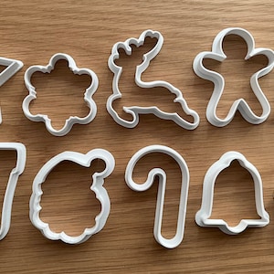 Christmas Cookie Cutter Set : Ten Cutters in 3 sizes for fondant, cupcakes, cookies, cake toppers, cakesicles, polymer clay, biscuits, gifts