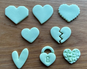 Heart Shape Cookie Cutters for fondant, cupcakes and cookies: Fondant, Polymer Clay, Cookie, Icing, Crafts, Cakes, Biscuits, Gifts, Dough