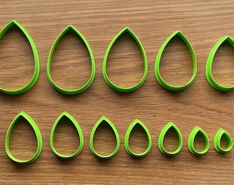 Drop Shape Cutters for Cookies, Polymer Clay, Biscuits. Teardrop Raindrop. Fondant Cupcake Cookie Topper Icing Craft Jewellery Cake Clay