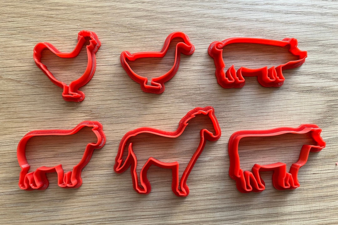 Farm Animal Cookie Cutter, Birthday Celebration, Cookie Stamp, Fondant