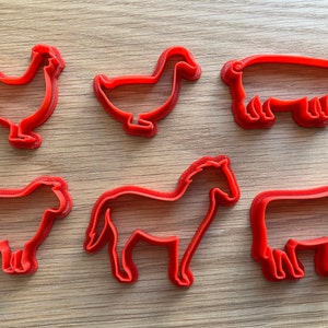 Farm Animal Cookie Cutter, Birthday Celebration, Cookie Stamp, Fondant Topper, Cookie Embosser, Horse, Cow, Pig, Sheep, Duck, Chicken