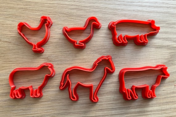 Farm Animal Cookie Cutter, Birthday Celebration, Cookie Stamp, Fondant Topper, Cookie Embosser, Horse, Cow, Pig, Sheep, Duck, Chicken