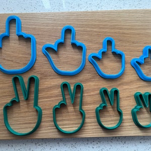 Middle Finger cookie cutter, Fondant Polymer Cookie Icing Crafts Clay, Cake Small Biscuit Gift Dough, Middle Finger swear sign cutters