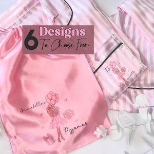 Personalised Birthday Pink Long Victorias Secret Inspired Birthday Pyjamas | 30th Birthday Pjs | Personalized pajamas | Satin pjs | Pink pj