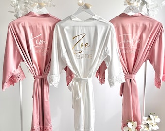 Personalised Pink Bridal Robe | Dusty Rose Bridesmaid Robe | Pink Morning Wedding Accessories | Pink Robe for Wedding | Dusky Rose Robe |