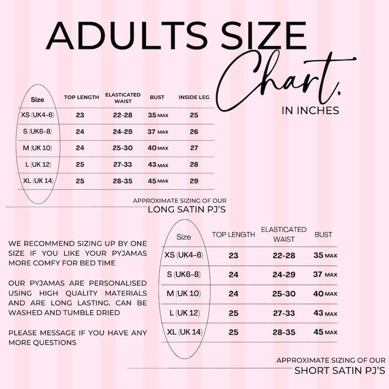 Personalised Pyjamas | Pink Personalised Pjs | Satin Personalised Birthday Pjs | Pink Striped Pjs | Matching Pink Pajamas | Custom Pj Women image 10
