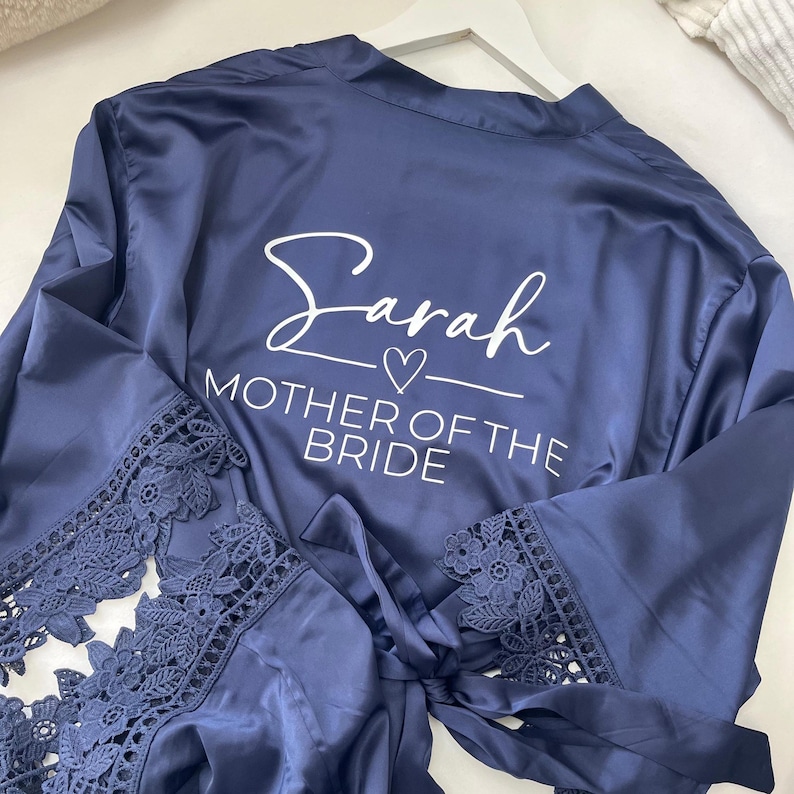 Bridesmaid Robes | Personalised Bride Robe | Powder Blue Robe | Wedding Robe | Bridesmaids Dressing Gown | Bride dressing Gown | Bride Robe image 5