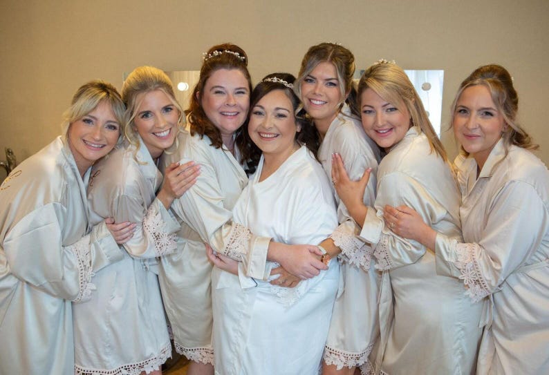 Bridesmaid Robes | Personalised Bride Robe | Powder Blue Robe | Wedding Robe | Bridesmaids Dressing Gown | Bride dressing Gown | Bride Robe image 4