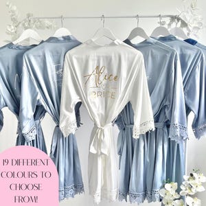 Bridesmaid Robes | Personalised Bride Robe |  Powder Blue Robe | Wedding Robe | Bridesmaids Dressing Gown | Bride dressing Gown | Bride Robe
