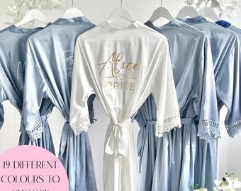 Bridesmaid Robes | Personalised Bride Robe |  Powder Blue Robe | Wedding Robe | Bridesmaids Dressing Gown | Bride dressing Gown | Bride Robe