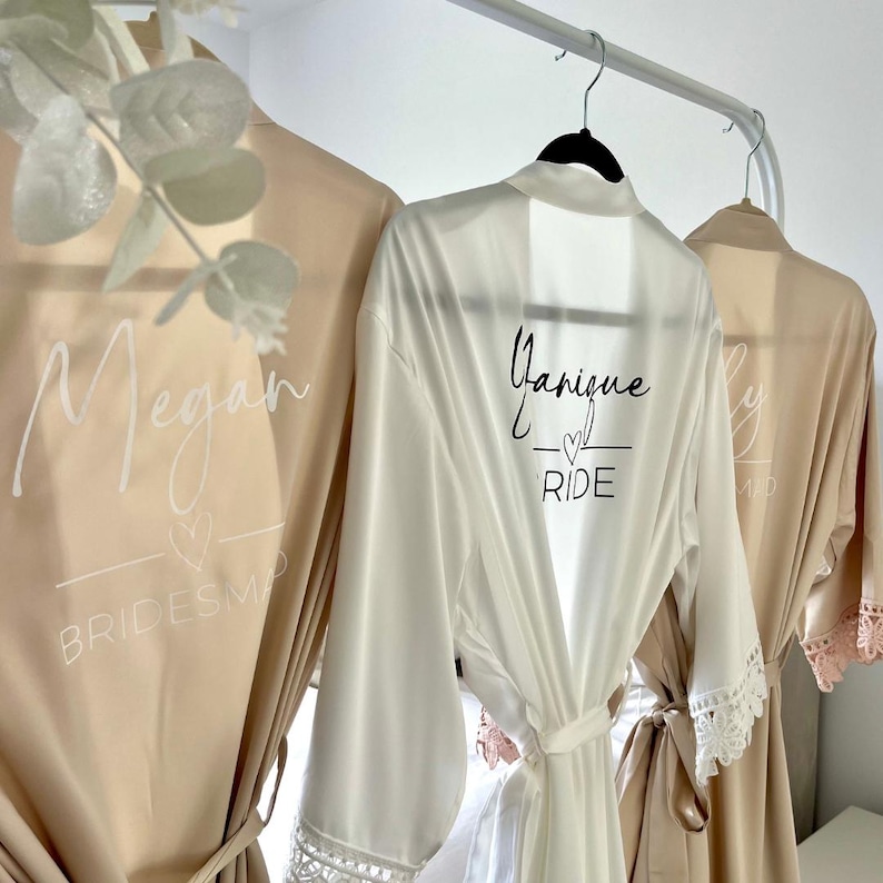 Bridesmaid Robes | Personalised Bride Robe | Powder Blue Robe | Wedding Robe | Bridesmaids Dressing Gown | Bride dressing Gown | Bride Robe image 9
