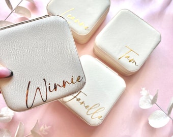 Personalised Travel Mini Jewellery Box | Gift for Bridal Box | Bridesmaid Box Fillers | Bridal Party Favours | Custom Small Jewellery Box
