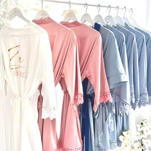 Bridesmaid Robes | Personalised Bride Robe | Powder Blue Robe | Wedding Robe | Bridesmaids Dressing Gown | Bride dressing Gown | Bride Robe image 10
