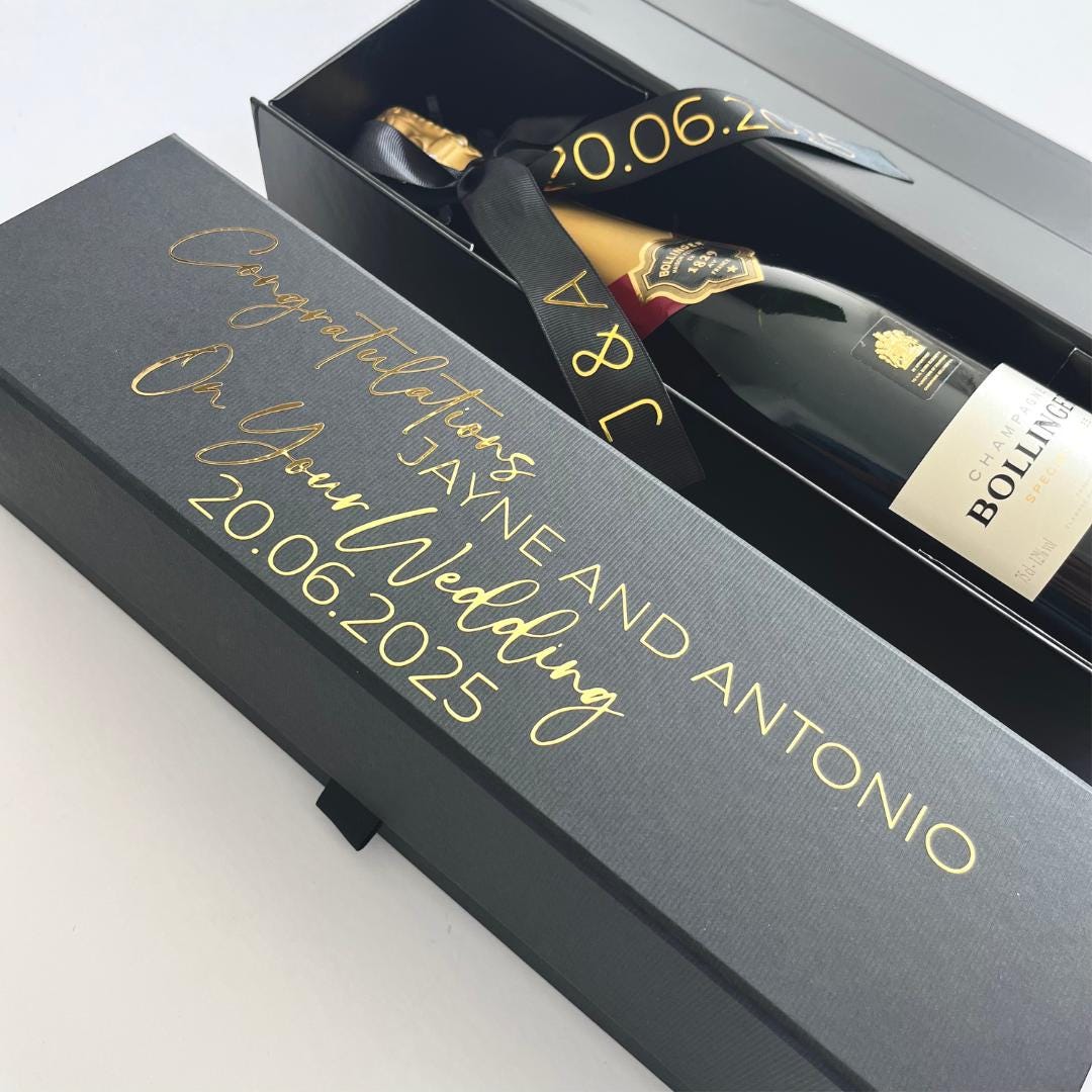 Personalised Champagne Box | Luxury Wine Bottle Gift Box | Wedding ...